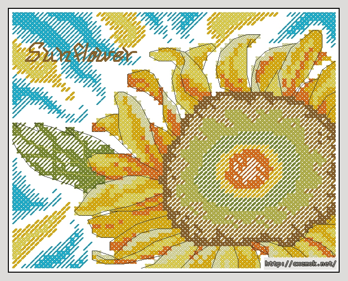 Скачать схемы вышивки нитками / крестом  - Sunflower, автор 