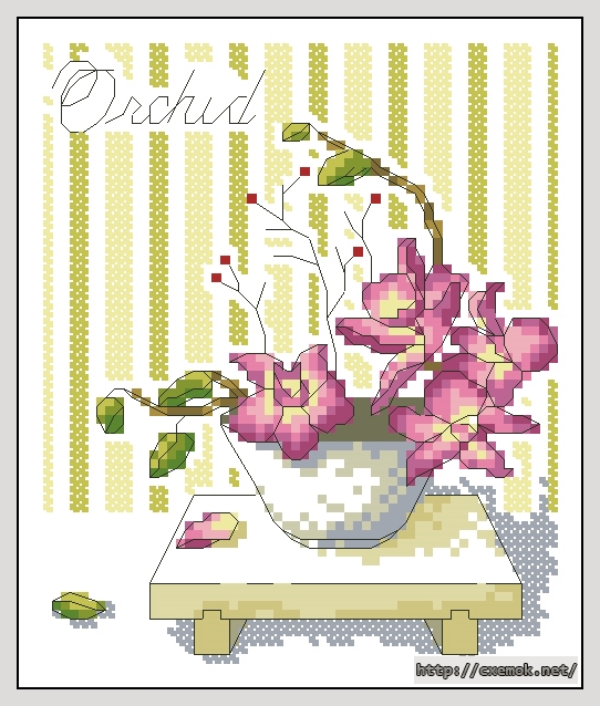 Download embroidery patterns by cross-stitch  - Orchid, author 