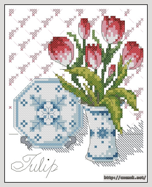Download embroidery patterns by cross-stitch  - Tulip, author 