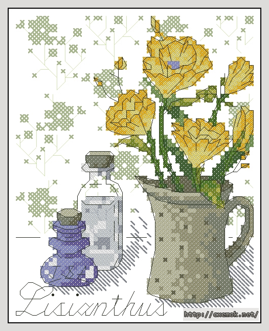 Download embroidery patterns by cross-stitch  - Lisianthus, author 