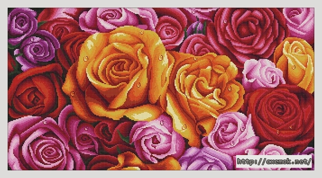 Download embroidery patterns by cross-stitch  - Красота роз, author 