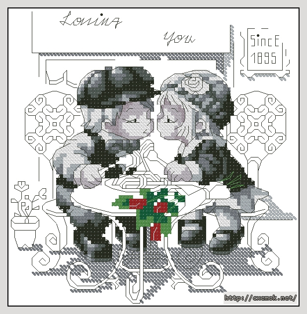 Download embroidery patterns by cross-stitch  - Loving you, author 