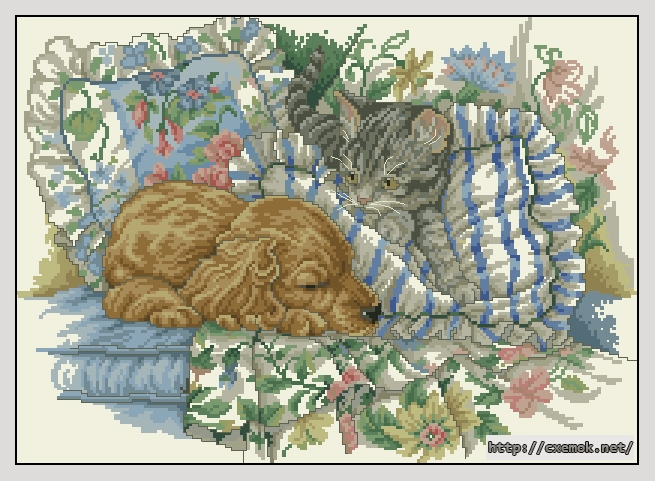 Download embroidery patterns by cross-stitch  - Wake-up call