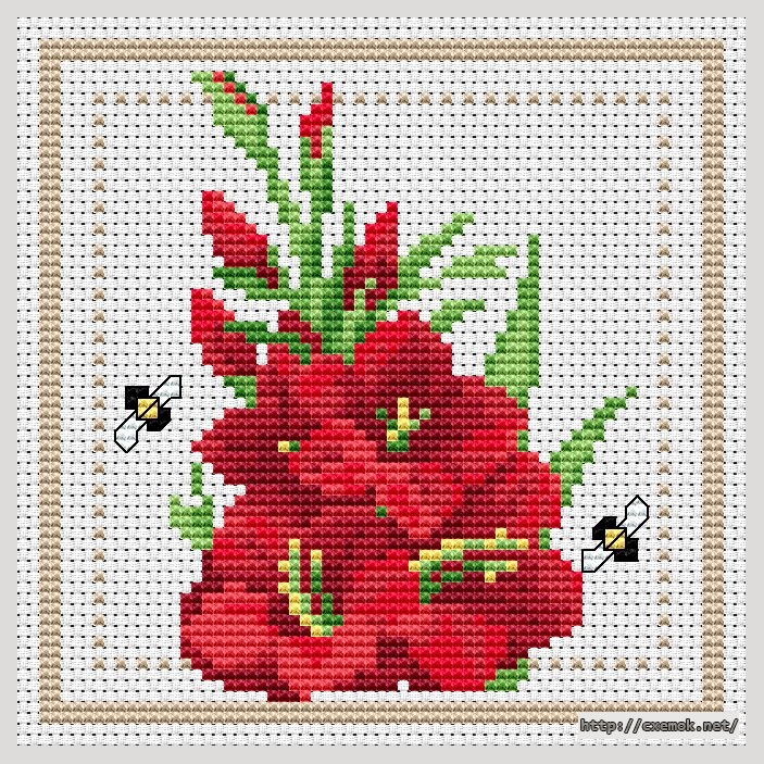 Download embroidery patterns by cross-stitch  - August - 