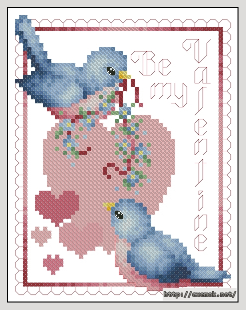 Download embroidery patterns by cross-stitch  - Be my valentine