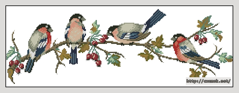 Download embroidery patterns by cross-stitch  - Bullfinch, author 