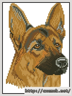 Download embroidery patterns by cross-stitch  - German shepherd, author 