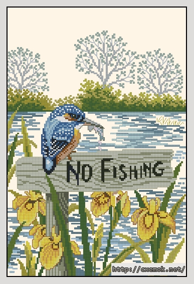 Скачать схемы вышивки нитками / крестом  - No fishing, автор 