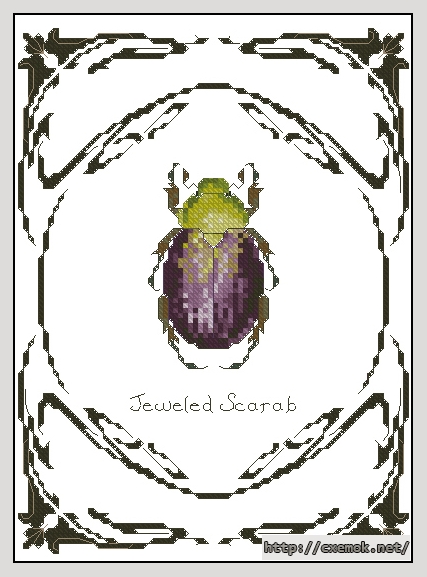 Скачать схемы вышивки нитками / крестом  - Jeweled scarab, автор 