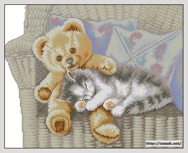 Download embroidery patterns by cross-stitch  - Little friends, author 