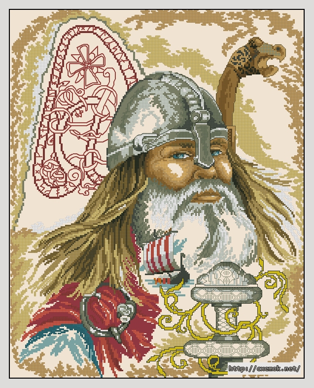 Скачать схему вышивки нитками Goldbear/Viking, автор 
