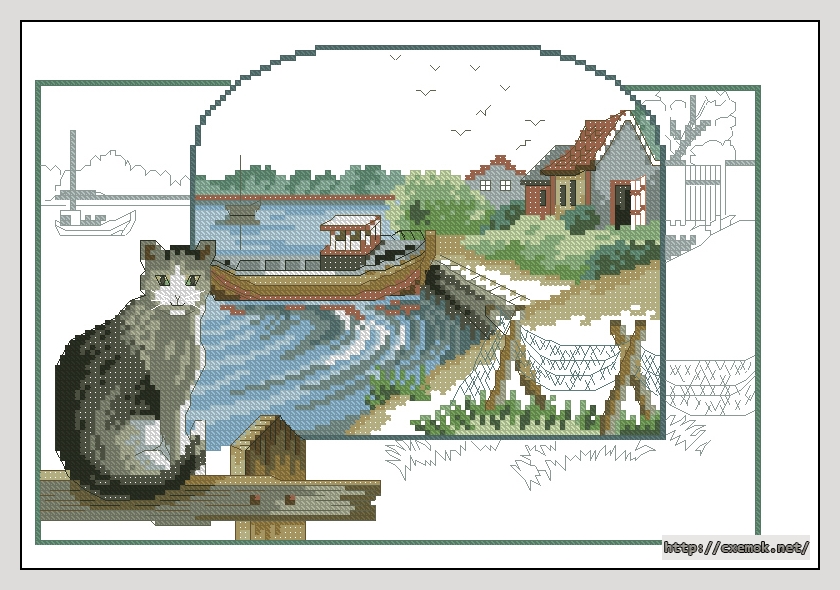 Download embroidery patterns by cross-stitch  - Black cat, author 