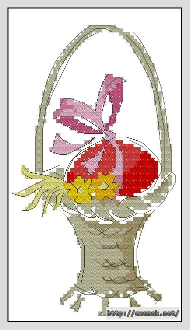 Download embroidery patterns by cross-stitch  - Яички в корзинке 2, author 