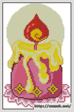 Download embroidery patterns by cross-stitch  - Easter candle