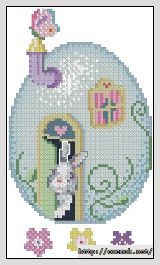 Download embroidery patterns by cross-stitch  - Easter house