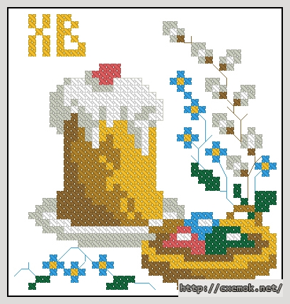 Download embroidery patterns by cross-stitch  - Пасха, author 