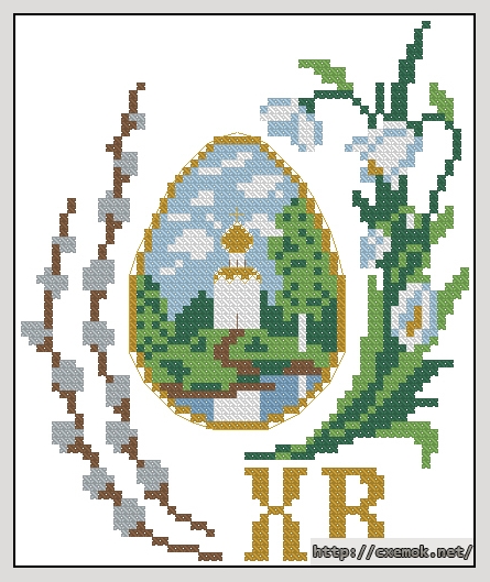 Download embroidery patterns by cross-stitch  - Easter, author 