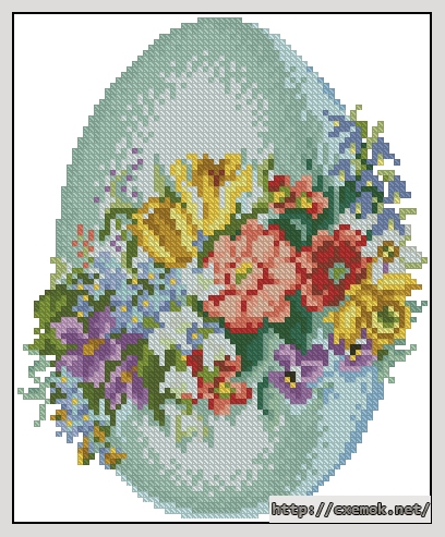Download embroidery patterns by cross-stitch  - Easter egg 4