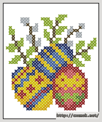 Download embroidery patterns by cross-stitch  - Easter eggs 1