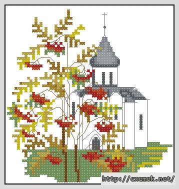 Download embroidery patterns by cross-stitch  - Храм.осень, author 