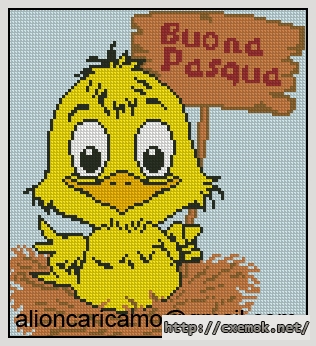Download embroidery patterns by cross-stitch  - Buona pasqua da pulcino!, author 