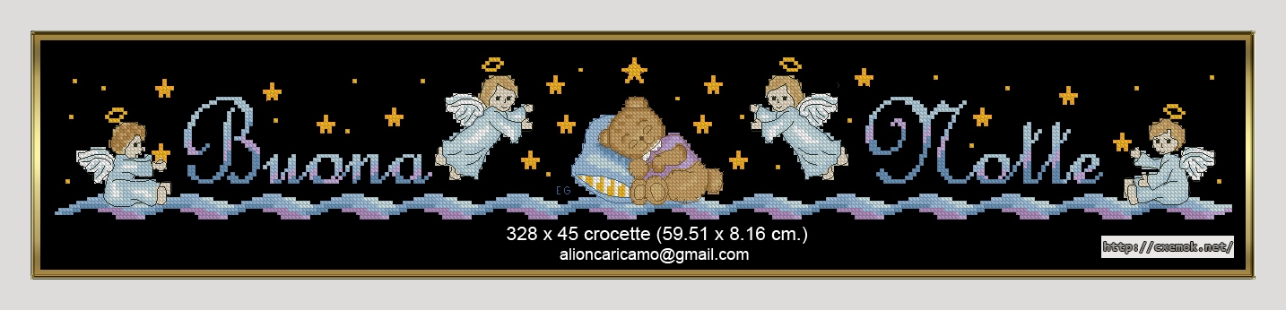 Download embroidery patterns by cross-stitch  - Buona notte (orsetto), author 