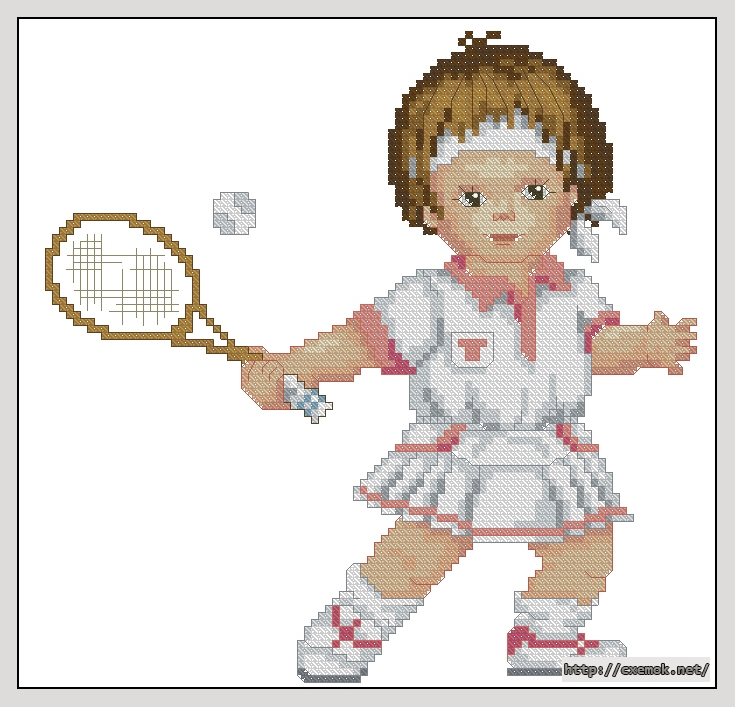 Download embroidery patterns by cross-stitch  - Tennis girl, author 