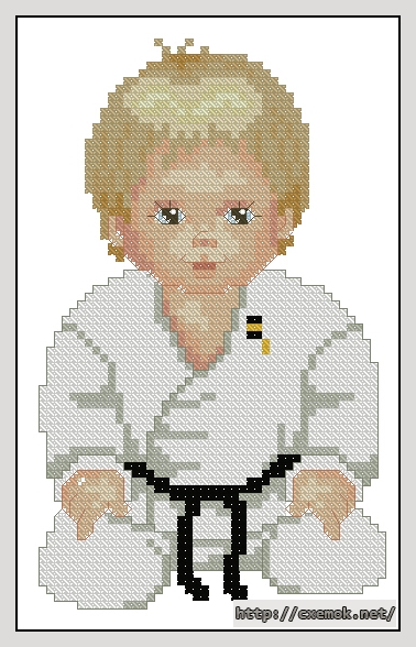 Download embroidery patterns by cross-stitch  - Judo boy, author 