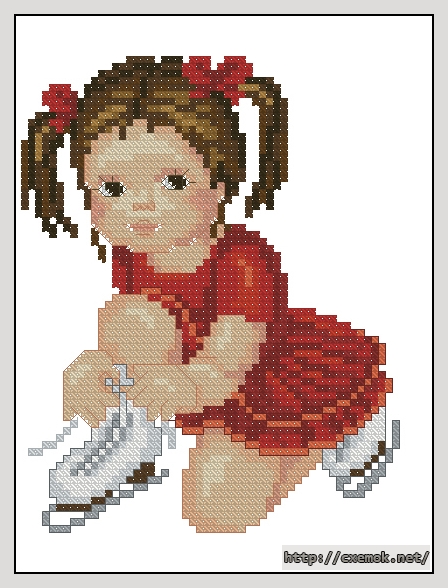 Download embroidery patterns by cross-stitch  - Ice skater girl, author 
