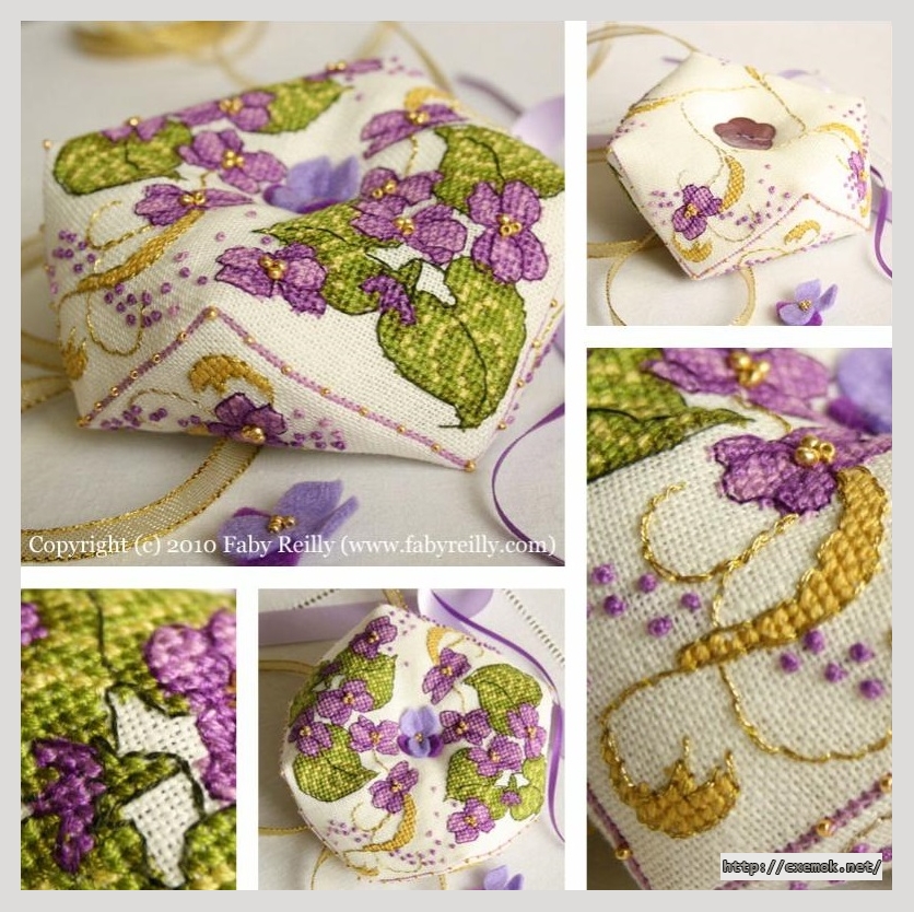 Download embroidery patterns by cross-stitch  - Violet biscornu, author 