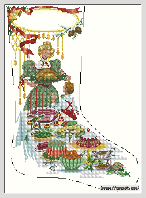 Download embroidery patterns by cross-stitch  - Time for feasting