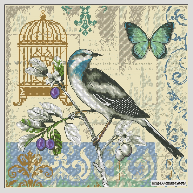 Download embroidery patterns by cross-stitch  - Nature study, author 