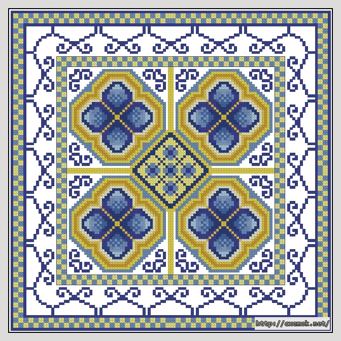 Download embroidery patterns by cross-stitch  - Blue topaz, author 