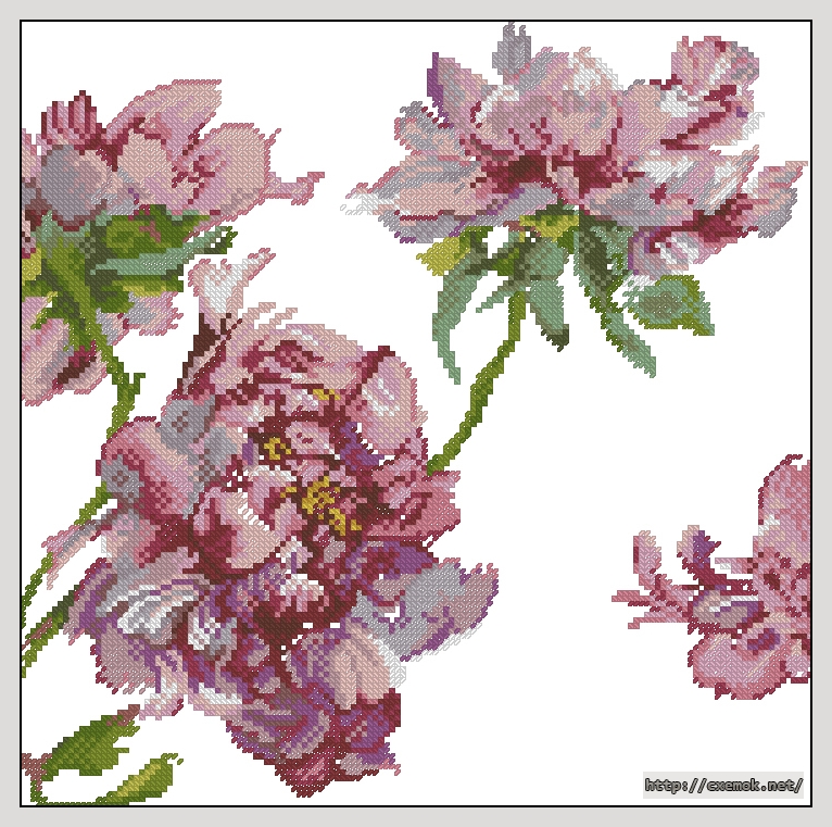 Download embroidery patterns by cross-stitch  - Peonies bag, author 