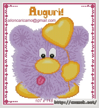 Download embroidery patterns by cross-stitch  - Auguri! (домовёнок), author 