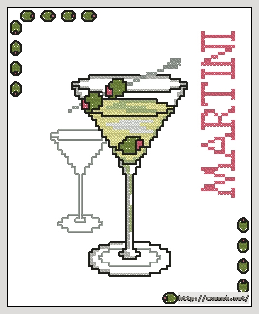 Download embroidery patterns by cross-stitch  - Martini, author 