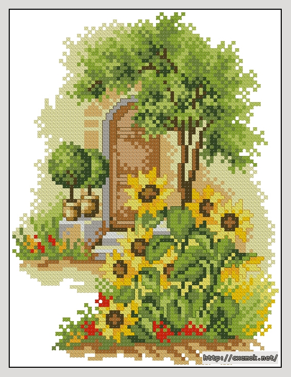 Download embroidery patterns by cross-stitch  - Патио, author 