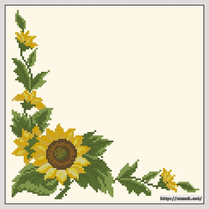 Download embroidery patterns by cross-stitch  - Sunflowers table topper, author 