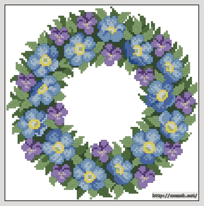 Download embroidery patterns by cross-stitch  - Цветы, author 