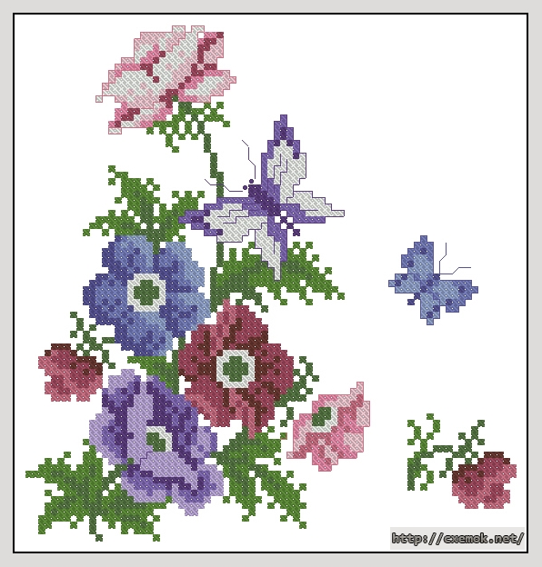 Download embroidery patterns by cross-stitch  - Анемоны, author 
