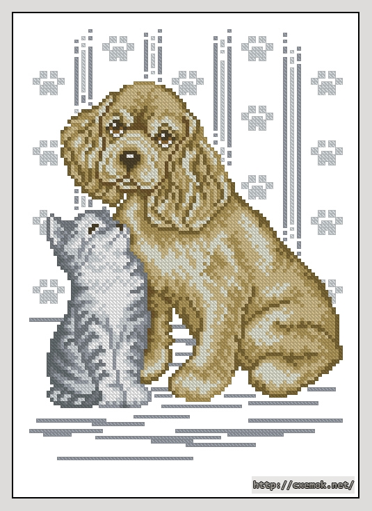 Download embroidery patterns by cross-stitch  - Pet & kitti, author 