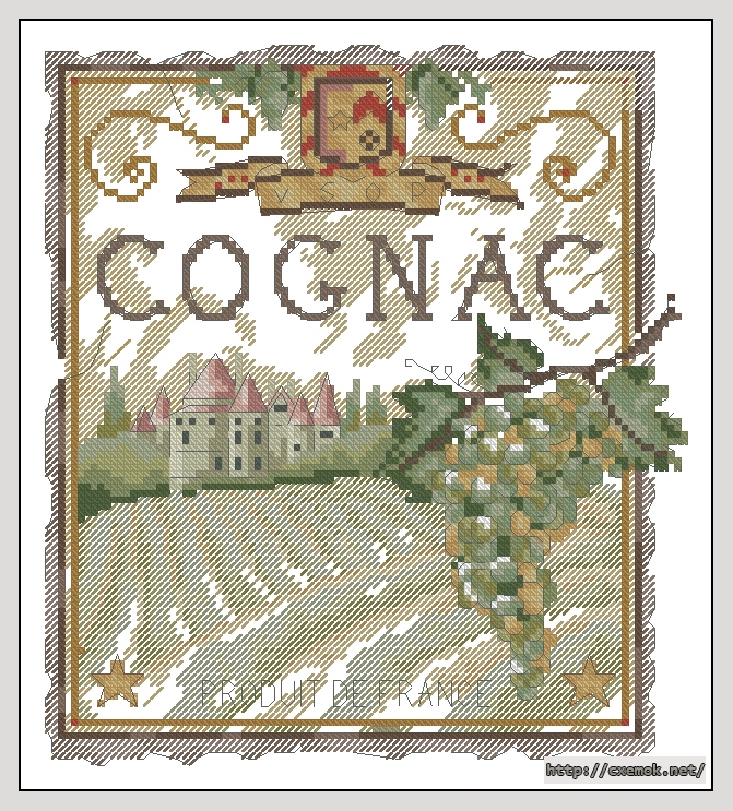 Скачать схему вышивки нитками Cognac, автор 
