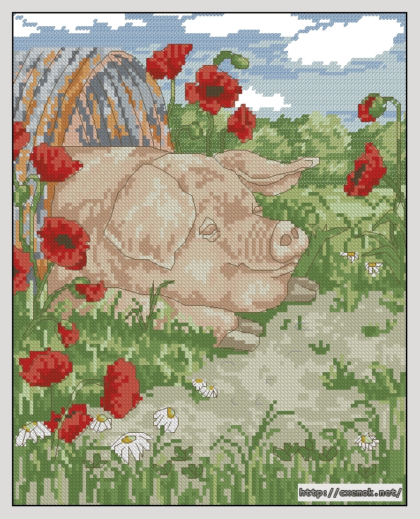 Download embroidery patterns by cross-stitch  - Poppy the pig, author 