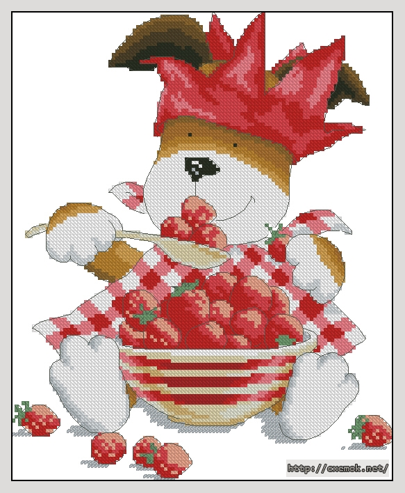 Download embroidery patterns by cross-stitch  - Kipper-s strawberry dinner, author 