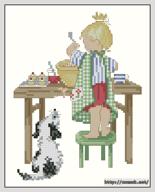 Download embroidery patterns by cross-stitch  - Baking time, author 