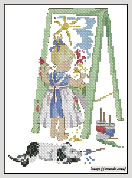 Download embroidery patterns by cross-stitch  - Budding artist, author 