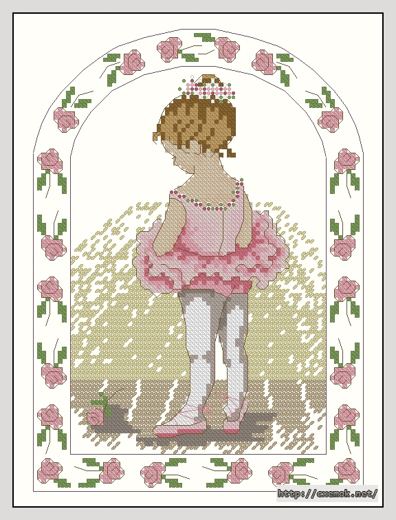 Download embroidery patterns by cross-stitch  - Pink ballerina, author 