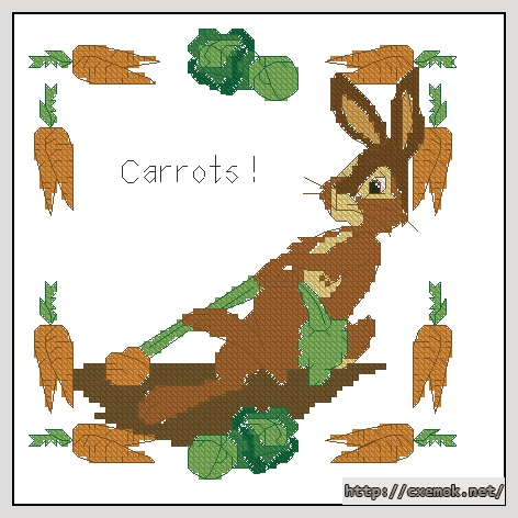 Download embroidery patterns by cross-stitch  - Pulling up the carrots, author 
