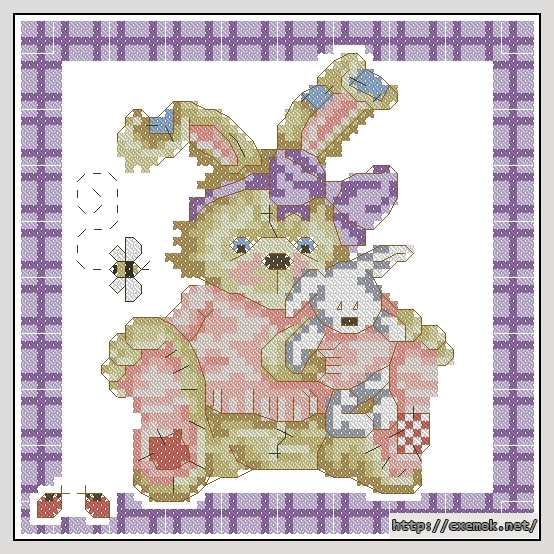 Скачать схемы вышивки нитками / крестом  - Cuddly bunny, автор 