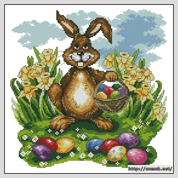 Download embroidery patterns by cross-stitch  - Vielranoc easter rabbit